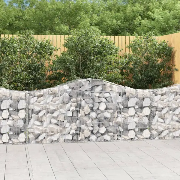 Gossi cosuri gabion arcuite 7 buc, 200x30x80/100cm, fier galvanizat