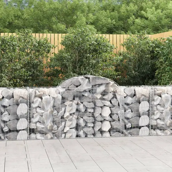 Gossi cosuri gabion arcuite 7 buc, 200x50x80/100 cm, fier galvanizat