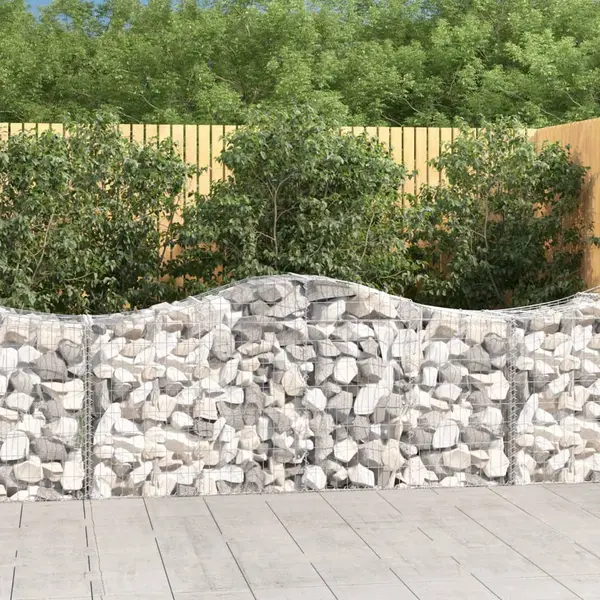 Gossi cosuri gabion arcuite 7 buc, 200x50x80/100 cm, fier galvanizat