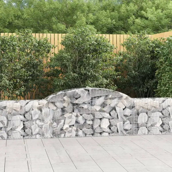Gossi cosuri gabion arcuite, 7 buc., 300x30x60/80 cm, fier galvanizat