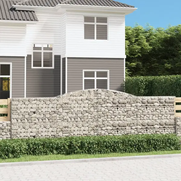 Gossi cosuri gabion arcuite 7 buc, 400x50x120/140 cm, fier galvanizat