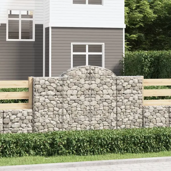 Gossi cosuri gabion arcuite 8 buc, 200x50x120/140 cm, fier galvanizat