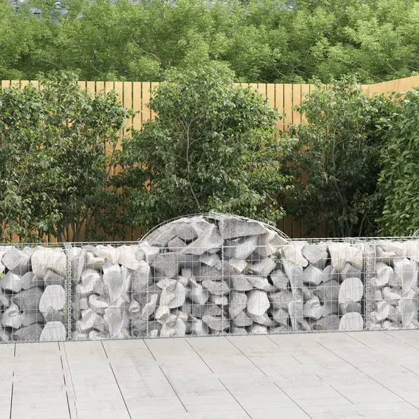 Gossi cosuri gabion arcuite 9 buc, 200x50x60/80 cm, fier galvanizat