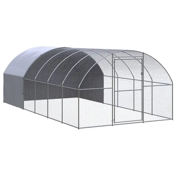 Gossi cotet de gaini pentru exterior, 3x6x2 m, otel zincat