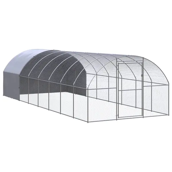 Gossi cotet de gaini pentru exterior, 3x8x2 m, otel zincat