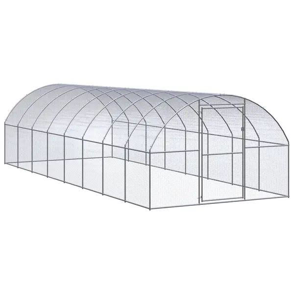 Gossi cotet de gaini pentru exterior, 3x8x2 m, otel zincat