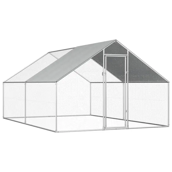 Gossi cotet de pasari pentru exterior, 2,75x4x1,92 m, otel galvanizat