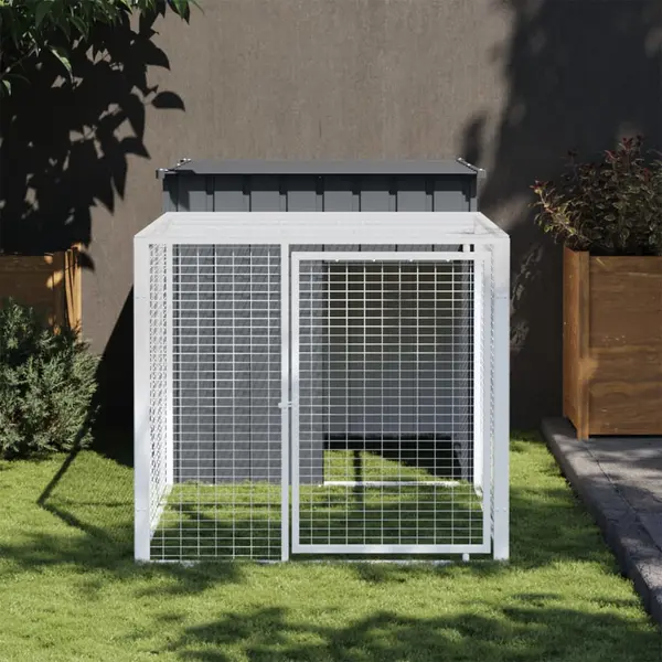 Gossi cotet de pui cu incinta antracit 110x201x110 cm otel galvanizat