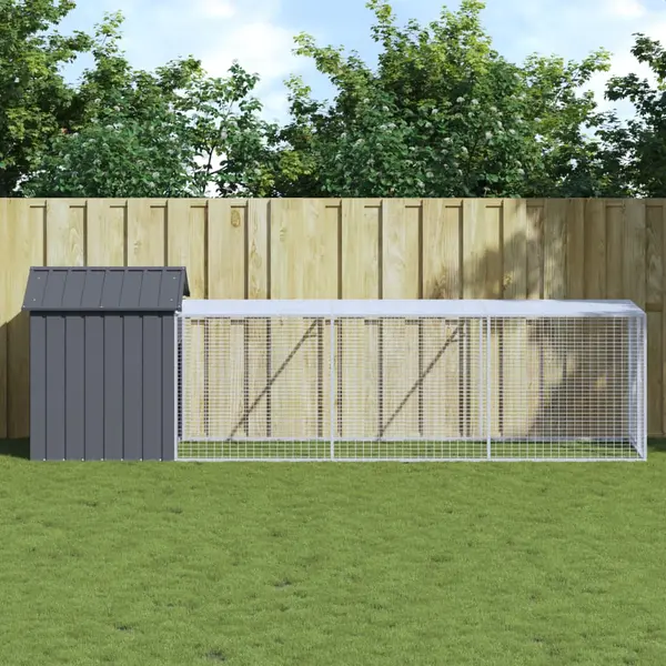 Gossi cotet de pui cu tarc antracit 117x405x123 cm otel galvanizat