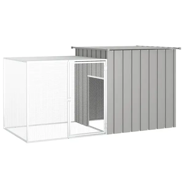 Gossi cotet pentru iepuri, gri, 200x91x100 cm, otel galvanizat