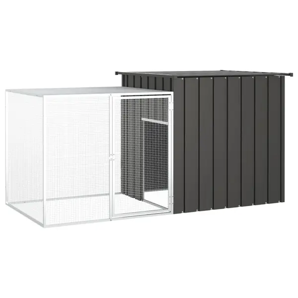 Gossi cotet pentru pasari, antracit, 200x91x100 cm, otel galvanizat