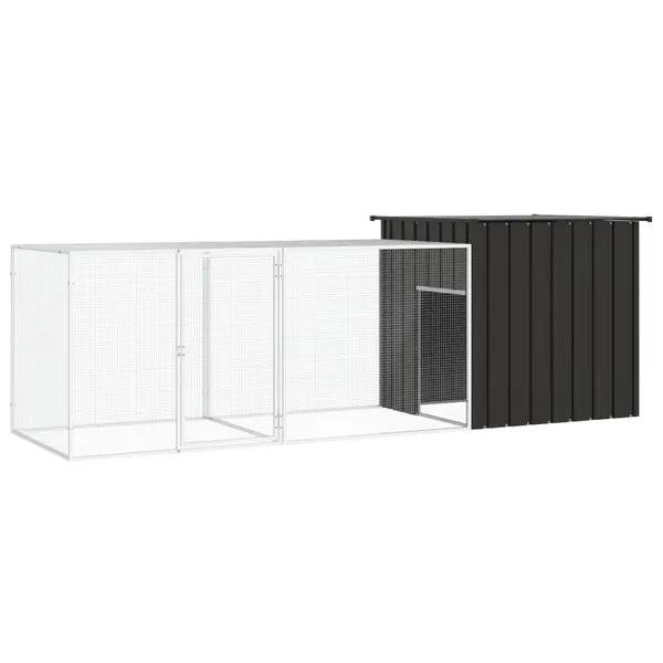 Gossi cotet pentru pasari, antracit, 300x91x100 cm, otel galvanizat