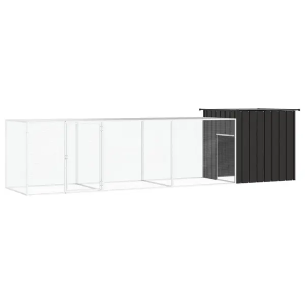Gossi cotet pentru pasari, antracit, 400x91x100 cm, otel galvanizat