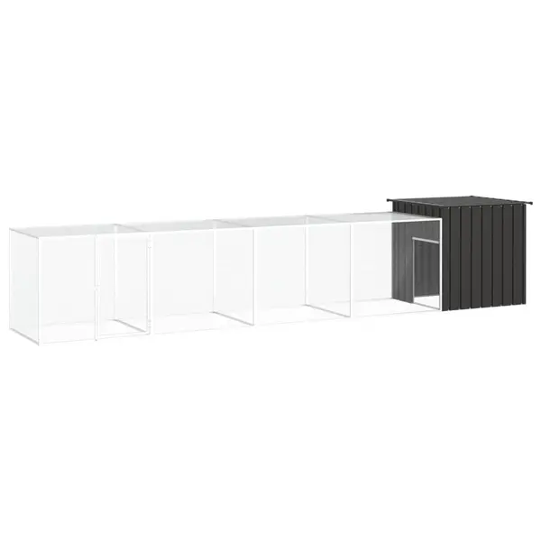 Gossi cotet pentru pasari, antracit, 500x91x100 cm, otel galvanizat
