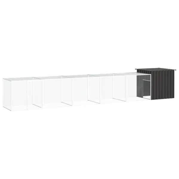 Gossi cotet pentru pasari, antracit, 600x91x100 cm, otel galvanizat