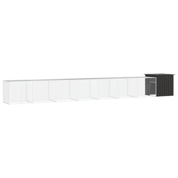 Gossi cotet pentru pasari, antracit, 800x91x100 cm, otel galvanizat
