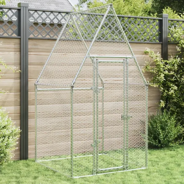 Gossi cotet pentru pasari, gri, 100x100x190 cm, otel galvanizat