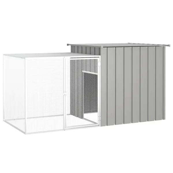 Gossi cotet pentru pasari, gri, 200x91x100 cm, otel galvanizat