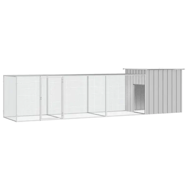 Gossi cotet pentru pasari, gri, 400x91x100 cm, otel galvanizat