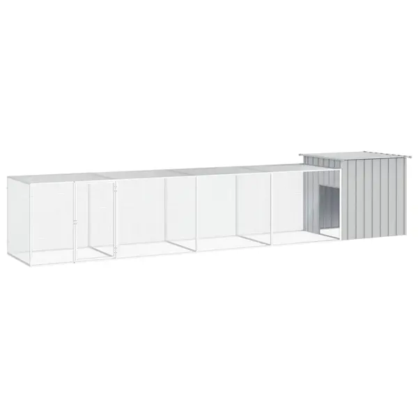 Gossi cotet pentru pasari, gri, 500x91x100 cm, otel galvanizat