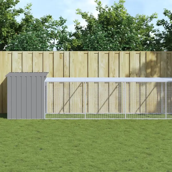 Gossi cotet pui cu incinta gri deschis 110x1017x110cm otel galvanizat