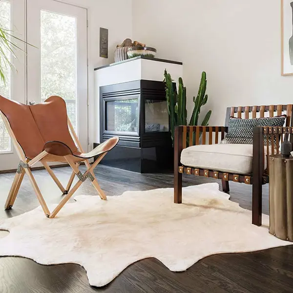 Gossi covor, bej, 180x220 cm, piele naturala de vaca