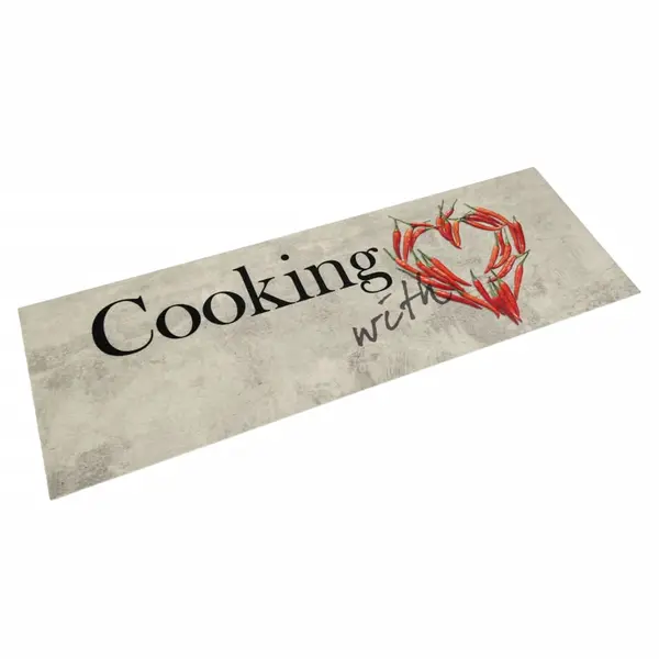 Gossi covor bucatarie lavabil, text cooking/ardei, 60x180 cm, catifea