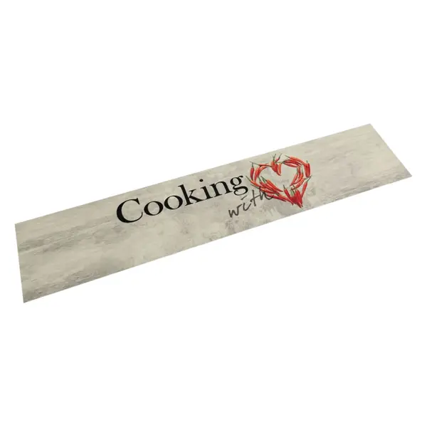 Gossi covor bucatarie lavabil, text cooking/ardei, 60x300 cm, catifea