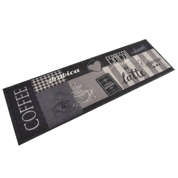 Gossi covor de bucatarie lavabil coffee, negru, 60x180 cm, catifea