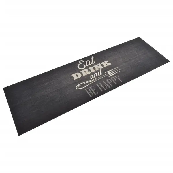 Gossi covor de bucatarie lavabil kitchen, negru, 60x180 cm, catifea