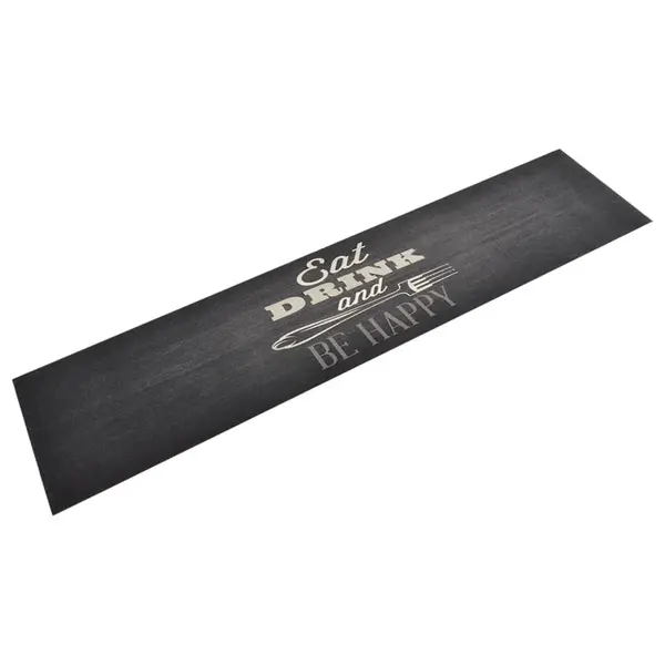 Gossi covor de bucatarie lavabil kitchen, negru, 60x300 cm, catifea