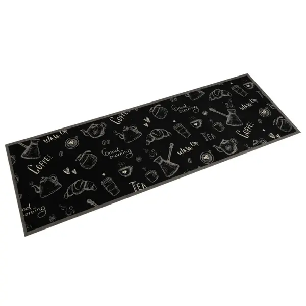 Gossi covor de bucatarie lavabil morning, negru, 60x180 cm, catifea