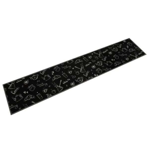 Gossi covor de bucatarie lavabil morning, negru, 60x300 cm, catifea