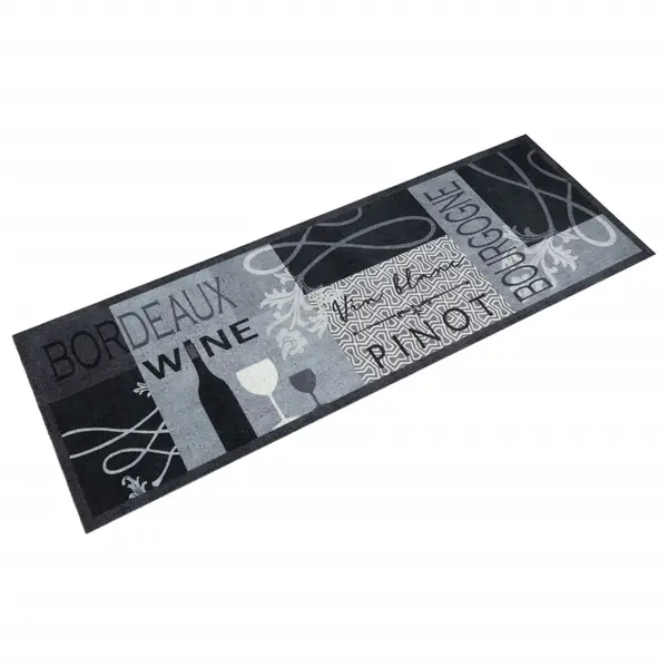 Gossi covor de bucatarie lavabil wine, gri, 60x180 cm, catifea