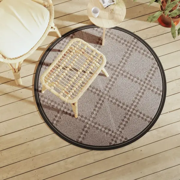 Gossi covor de exterior, maro, Ø120 cm, pp