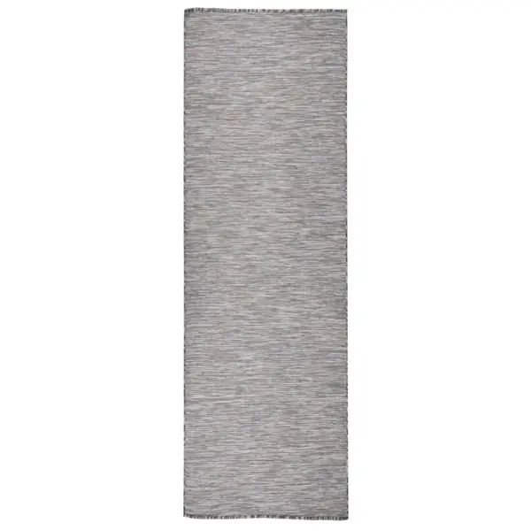 Gossi covor de exterior, maro şi albastru, 80x250 cm, tesatura plata