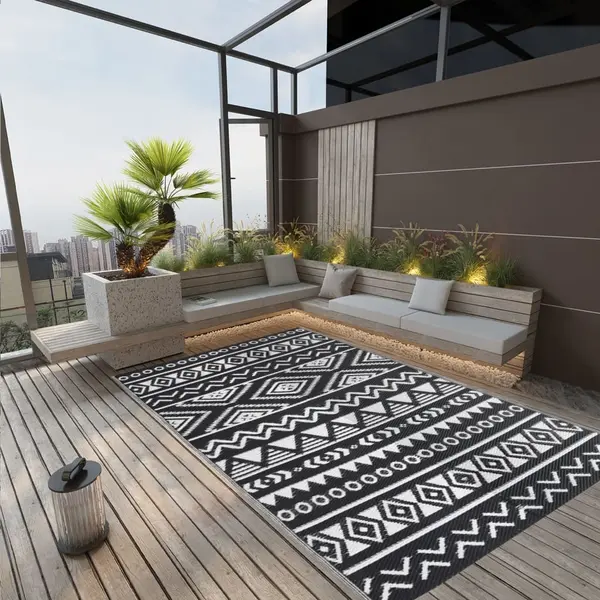 Gossi covor de exterior, negru, 190x290 cm, pp
