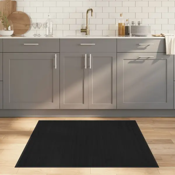 Gossi covor dreptunghiular, negru, 100x100 cm, bambus