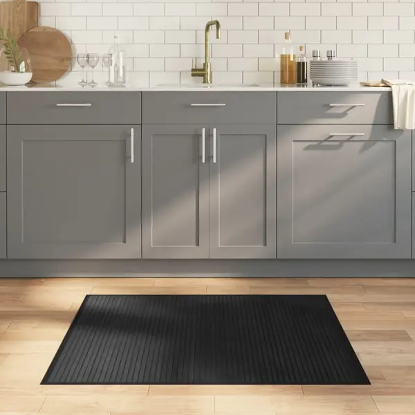 Gossi covor dreptunghiular, negru, 80x100 cm, bambus