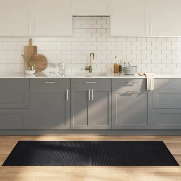 Gossi covor dreptunghiular, negru, 80x200 cm, bambus