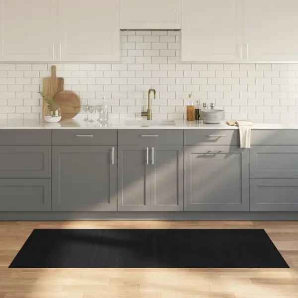 Gossi covor dreptunghiular, negru, 80x200 cm, bambus