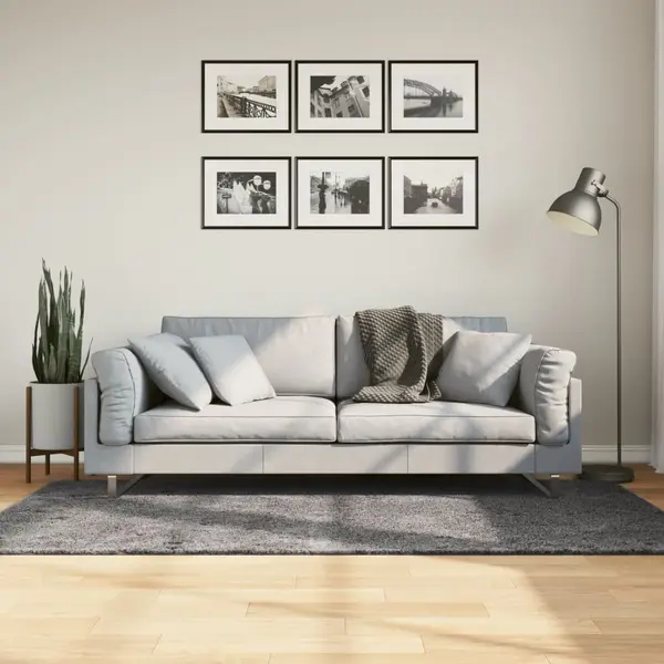 Gossi covor huarte, fir scurt, moale si lavabil, antracit, 120x170 cm