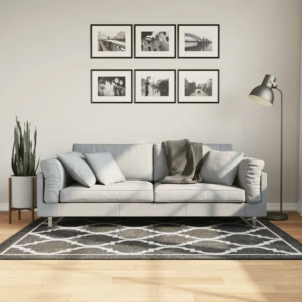 Gossi covor lavabil, alb si negru, 120x180 cm, anti-alunecare