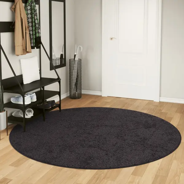 Gossi covor lavabil, antracit, Ø 200 cm, anti-alunecare
