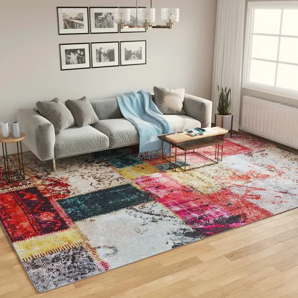 Gossi covor lavabil, multicolor, 400x300 cm, anti-alunecare