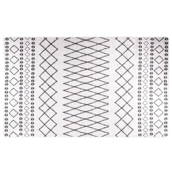 Gossi covor lavabil, negru si alb, 120x170 cm, anti-alunecare