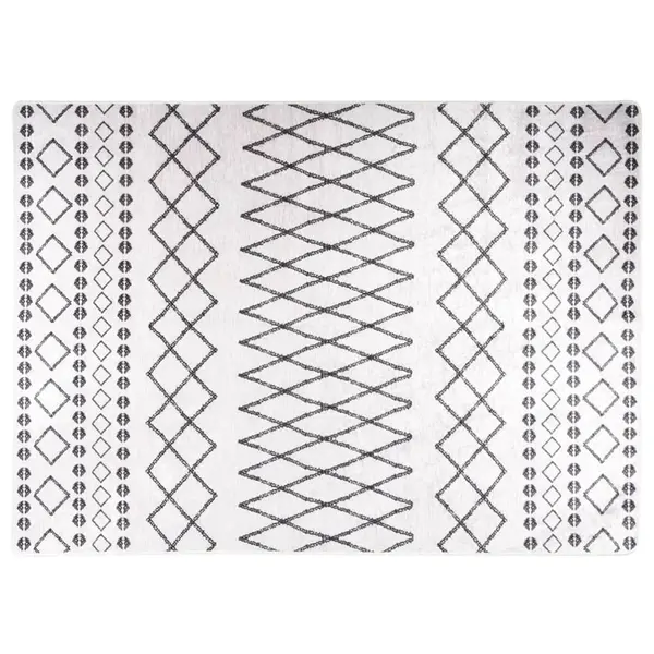 Gossi covor lavabil, negru si alb, 120x180 cm, antiderapant