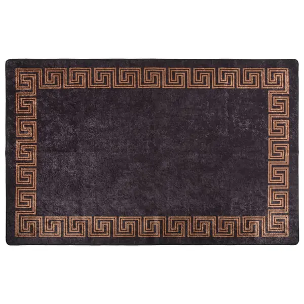 Gossi covor lavabil, negru si auriu, 80x150 cm, antiderapant