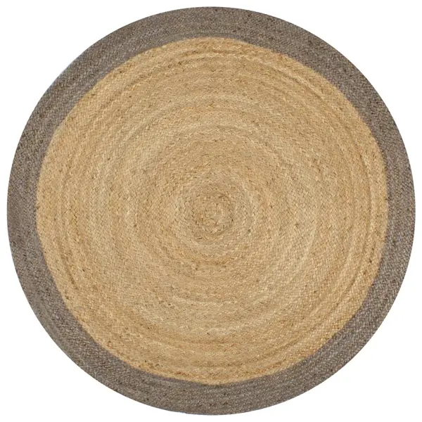 Gossi covor manual cu margine gri, 120 cm, iuta