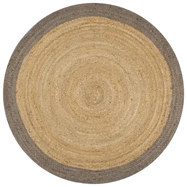 Gossi covor manual cu margine gri, 150 cm, iuta